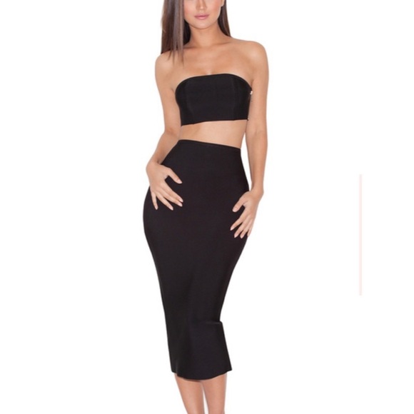 House of CB Dresses & Skirts - HOUSE OF CB KIYOKO BLACK BANDAGE TWO PIECE